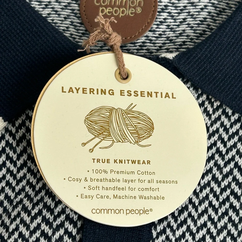 Blue and White Polo Shirt with Geometric Pattern - Picture 9 of 12